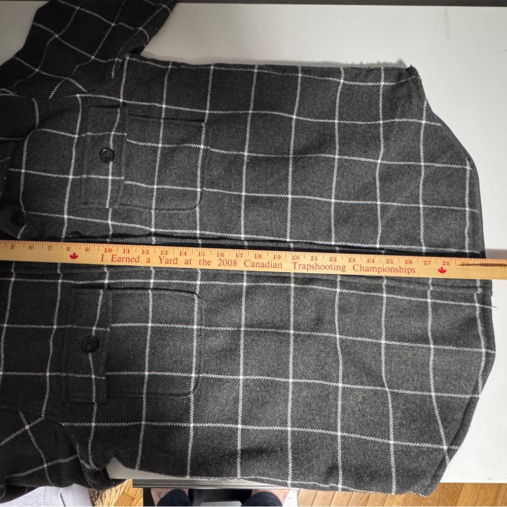 Gray Windowpane Utility Shacket Jacket - Picture 7 of 8